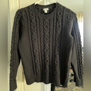 Women’s Black LL Bean Cable Sweater